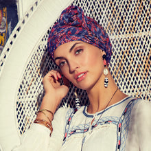 Laden Sie das Bild in den Galerie-Viewer, Sapphire Boho Turban Set - gemustert