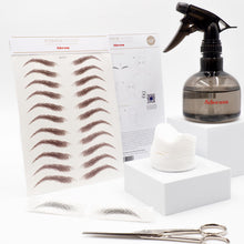 Laden Sie das Bild in den Galerie-Viewer, 12 Paar Augenbrauen Tattoos in braun und schwarz