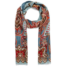 Laden Sie das Bild in den Galerie-Viewer, Seidenschal gemustert aus 100% Seide