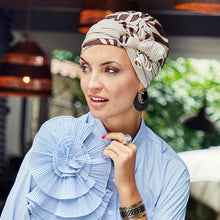 Laden Sie das Bild in den Galerie-Viewer, Sienna Turban im Boho Style beige mit zusätzlichem band für Knoten