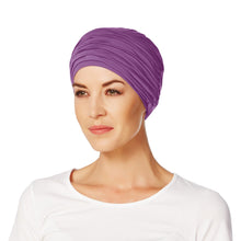 Laden Sie das Bild in den Galerie-Viewer, Christine Headwear Karma Turban Kopfbedeckung bei Alopecia purple