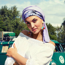 Laden Sie das Bild in den Galerie-Viewer, Sapphire Boho Turban Set Kopfbedeckung bei Alopezie und Chemotherapie