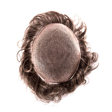 Laden Sie das Bild in den Galerie-Viewer, Micro Thin, Toupet, Lacefront, Monomontur, PU Rand, Echthaar, Haarsystem, Haarteil, Herrenhaarteil, Frauenhaarteil, Alopezie, Haarausfall, Haarteil zum kleben, Unsichtbarer Haarersatz, Zweithaar
