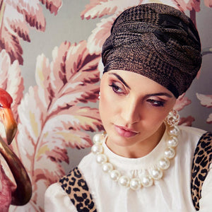 Amber - Boho Turban Set - gemustert