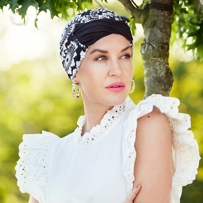 Amia Turban aus Leinen für Frauen mit Alopecia