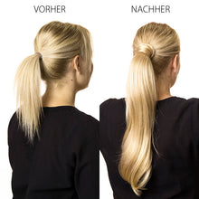 Laden Sie das Bild in den Galerie-Viewer, Zopf ohne Ponytail Extensions und Zopf mit Extensions
