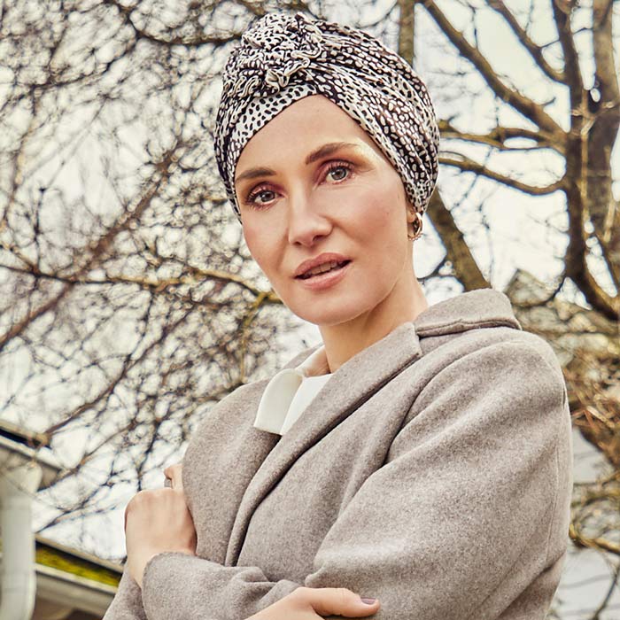Lotus Turban printed House of Christine Kopfbedeckung bei Alopecia