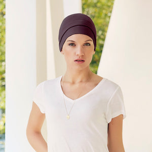 Anna V tube - raisin - Christine Headwear Chemo Turban für Damen