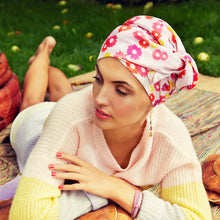 Laden Sie das Bild in den Galerie-Viewer, Sapphire Boho Turban Set Kopfbedeckung bei Alopezie und Chemotherapie
