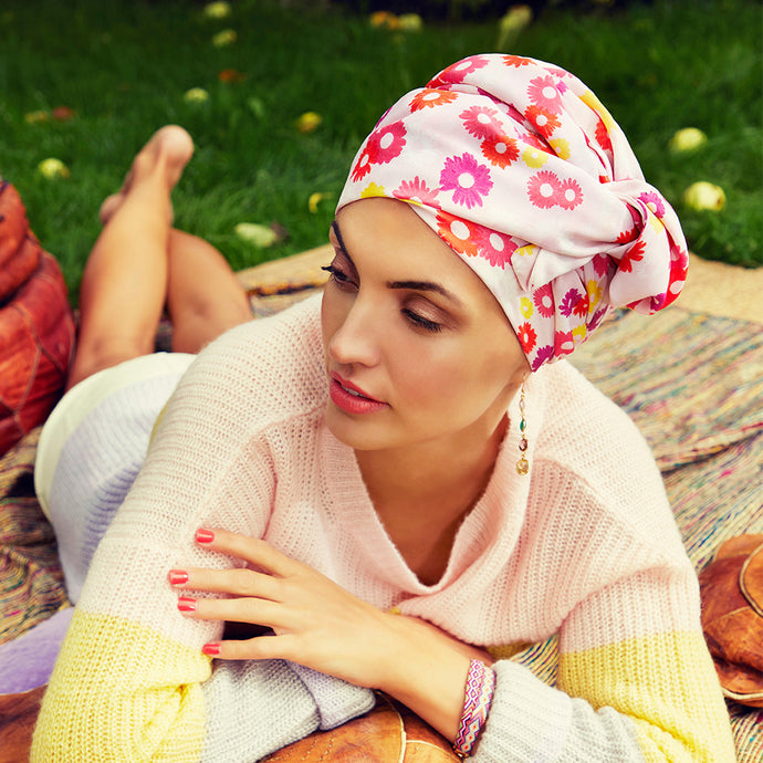 Sapphire Boho Turban Set Kopfbedeckung bei Alopezie und Chemotherapie