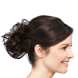 Haarteil mit Haargummi leicht gewelltes Haar für Dutt und Hochsteckfrisur 
